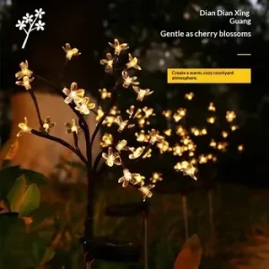 Solar Cherry Tree Garden Light Firefly LED Green Renewable Energy for Road Office Theme Park Outdoor Night Lighting