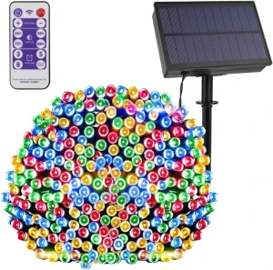 Solar Christmas Lights Outdoor IP65 Waterproof LED Remote Control 8 Lighting Modes CE RoHS Certified Fairy Lighting