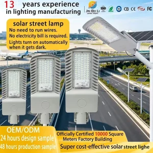 Solar DC Battery-Powered Road LED Street Light 300W 400W 500W IP67 Waterproof Aluminum 6000K 180 Beam Angle