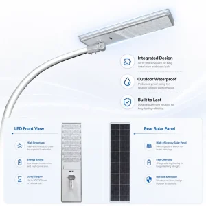Solar DC LED Road Highway Street Light IP66 Waterproof CCC CE RoHS Certified LiFePO4 Battery Aluminum Multi-Color Temperature