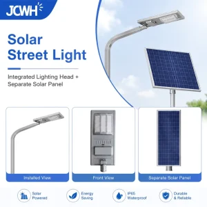 Solar DC LED Street Light IP66 CCC CE RoHS Certified Lifepo4 Battery Aluminum 200W CRI80 Highway Road 120 Beam