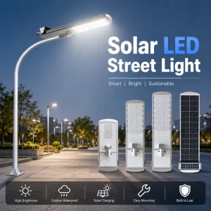 Solar DC LED Street Light IP66 CCC CE RoHS Certified Lifepo4 Battery Aluminum 5-Year Warranty Highway 13000 Lumens
