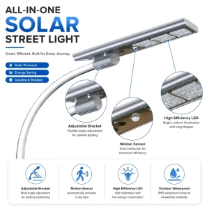 Solar DC LED Street Light IP66 CCC CE RoHS Certified Lifepo4 Battery Aluminum 5-Year Warranty Highway Road Use Outdoor