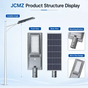 Solar DC LED Street Light IP66 CCC CE RoHS Certified Lifepo4 Battery Aluminum 5-Year Warranty Highway/Road Wall Mount Dimmable