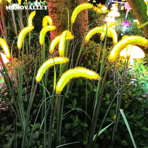 Solar DC Weatherproof LED Garden Lights Durable PVC Reed Design Warm White IP65 Waterproof Small for Year-Round Outdoor Decor