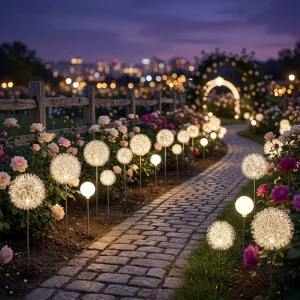Solar Dandelion Lights Outdoor Decoration Stake in Lawn Lights for Squares Gardens Courtyards and Landscape Spherical Lights