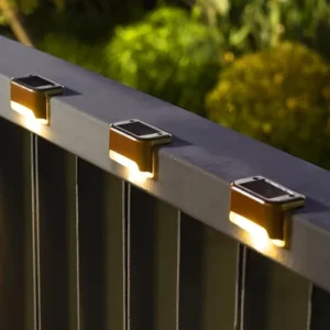 Solar Deck Lights 16 Pack IP33 Waterproof LED Step Lights for Outdoor Stairs Fence Yard Patio Pathway Garden (Warm White ABS