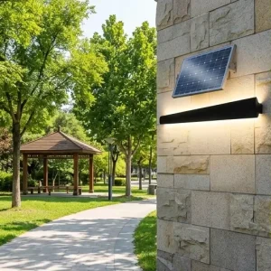 Solar Energy IP65 Waterproof Aluminum Outdoor Wall Sconce Light for Theme Park Garden Landscape & Road