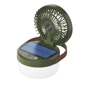 Solar Fan Camping Lamp, Rechargeable Battery, Ultra Long Runtime, Bright LED Cooling and Lighting, Outdoor Tent Emergency Use