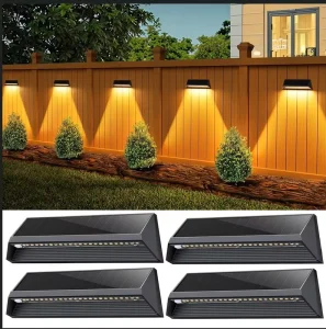 Solar Fence Lights Outdoor Waterproof 3 Modes Brighter LED Deck Wall Solar Garden Lights for Outside Yard Step Pool Patio Porch