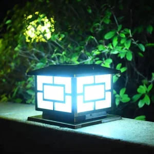 Solar Fence Lights Pillar Lamps Garden Landscape Lights LED Outdoor Waterproof Park Decorative Lights for Outdoor Garden Park