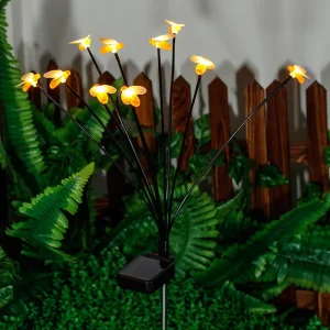 Solar Firefly Sway Lights Outdoor Waterproof LED Bee Stake Lights for Garden Lawn Landscape Decor