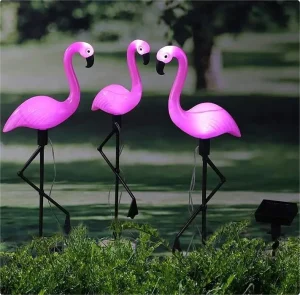 Solar Flamingo LED Lights IP65 Waterproof Warm White for Atmosphere Lawn and Garden Landscape Decorations