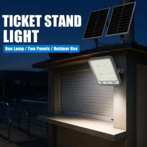 Solar Flood Light 500W Split Installation Two Mono Silicon Panels High Lumen Outdoor Courtyard Ranch Commercial Area Wall Lamp