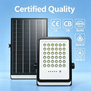 Solar Flood Light IP65 Outdoor Waterproof 100-400W LiFePO4 Battery Monocrystalline Panel Remote Timer Wall Mounted Garden Light