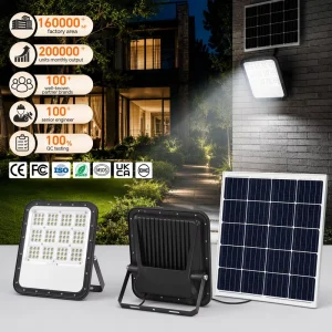 Solar Flood Lights Motion Sensor IP67 Waterproof Power Security Outdoor 60w 100w 200w 300w LED Solar Flood Light