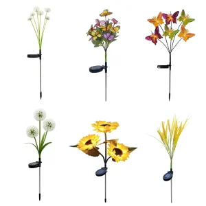 Solar Flowers LED Light Warm White Waterproof Easy Installation for Lawn Patio Yard Decoration Outdoor Landscape Garden