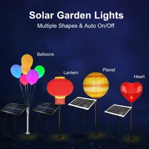 Solar Garden Decorative Lights IP65 Rated for Party Use with Multiple Shapes