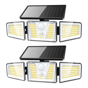 Solar Garden Lamp Motion Sensor 3 Head Solar Outdoor Security Wall Light 120 Beam Angle Garden Garage Warehouse Pool IP65