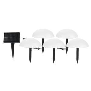 Solar Garden Lamp Rechargeable Water Resistant 5-LED Light Sensor and Button Control IP65 Rated