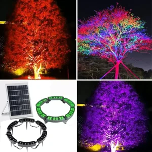 Solar Garden Lawn Lights RGB IP65 Outdoor Waterproof Villa Landscape Lighting Hugging Tree Lights