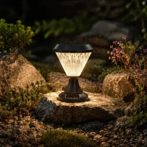 Solar Garden Led Light IP65 Waterproof Mini Round Post Cap Outdoor Villa Fence Column Yard Decor Garden Lights Solar Powered