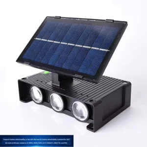 Solar Garden Light Convex Lens IP44 Waterproof Landscape Lamp with Battery Support for Detachable Use 3500K Warm White