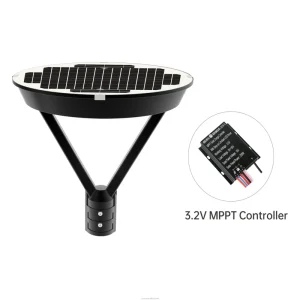 Solar Garden Light IP65 Waterproof Die Casting Aluminum Round Shape LED for Parks