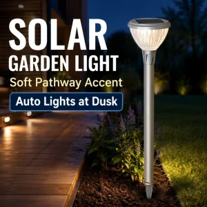 Solar Garden Light IP65 Waterproof Soft Pathway Accent Auto Lights at Dusk Exterior Landscape Ground Spike Lawn Lamp 100W