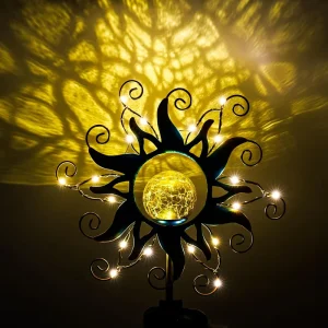 Solar Garden Lights Decorative Decor for Outside Vine String Shining LED Lamps Decorative Metal Lanterns Lights for Lawn Patio