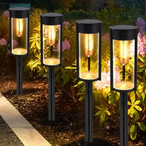 Solar Garden Lights Energy-Saving Vintage LED Path Lights IP44 Waterproof Durable Warm White ABS Material CE 8