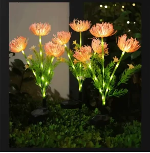 Solar Garden Lights LED Flower Lawn Decor Water Resistant Outdoor Patio Lighting With Solar Panel Free Standing