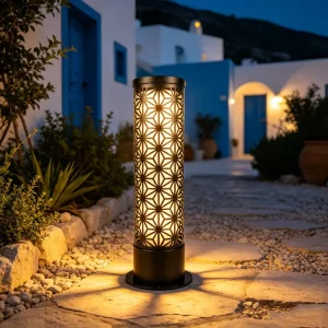 Solar Garden Lights Modern Outdoor Waterproof Warm-colored Lawn Lamp Garden Landscape Decorative Lighting Pole Courtyard Lamp