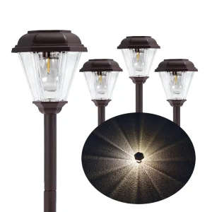 Solar Garden Lights Outdoor Brown Waterproof LED Solar Pathway Lights with Warm Light for Yard Patio Landscape Walkway Decor
