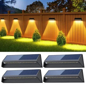 Solar Garden Lights Outdoor Waterproof 3 Modes Brighter LED Solar Deck Wall Fence Lights for Outside Yard Step Pool Patio Porch