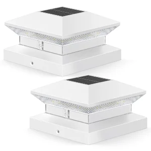 Solar Garden Lights Outdoor Waterproof 3 Modes LED Post Lights for 4×4 5×5 6×6 Deck Post Fence Lamp