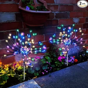 Solar Garden Lights Outdoor Waterproof Firework Lights Decorative Garden Décor Outside for Flowerbed Pathway Party Christmas