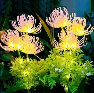 Solar Garden Lights with Glowing Flower Stems and Upgraded Solar Panels Outdoor Patio Decorations
