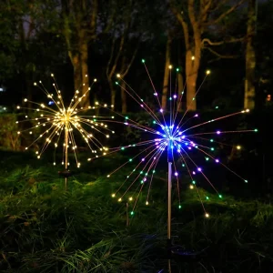 Solar Ground Firework Light Dandelion Copper Wire Light String Outdoor Waterproof Garland Decoration Light