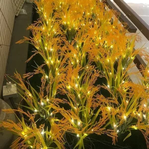 Solar Ground Insert Plant Style LED IP65 Landscape Light 2700K Soft Warm White Indoor Outdoor Decorative Light