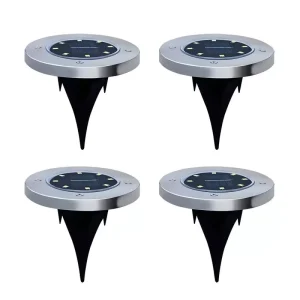 Solar Ground-mounted Black Stainless Steel Landscape Lights Waterproof Outdoor Garden