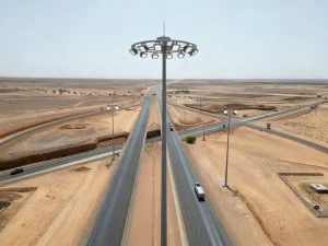 Solar High Mast Lighting Pole for Road Square Wharf Highway Polygonal Octagonal Conical Styles