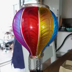 Solar Hot Air Balloon Outdoor LED with Flickering Flame Hanging Lantern Decorative Light Outdoor Lights Waterproof Lanterns