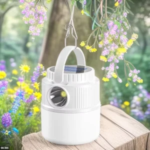 Solar IP65 Portable Camping Light, Rechargeable Emergency Tent Light with LED Remote Control