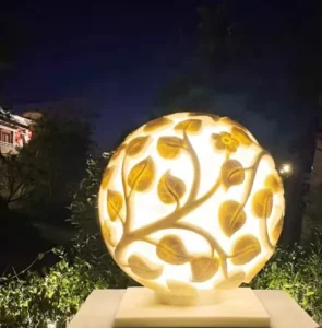 Solar IP65 Waterproof LED Column Headlight Bollard Stone Globe Post Top Gate Pillar Garden Light