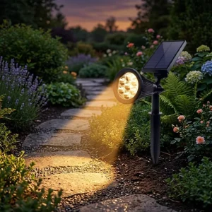 Solar IP65 Waterproof LED Warm White Garden Ground Lamp with Modern Design and 360 Beam Angle