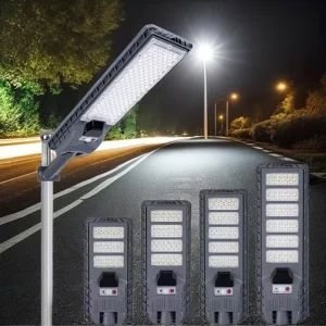 Solar IP65 Waterproof Outdoor LED Street Light with Light & Motion Sensing 6000K Daylight 36H Lighting CE FCC Certified