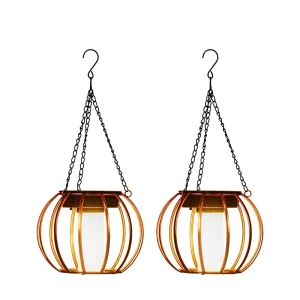 Solar Iron Birdcage Hanging Lantern IP44 Waterproof Outdoor Dusk to Dawn Warm White LED Garden Porch Patio Decor OEM
