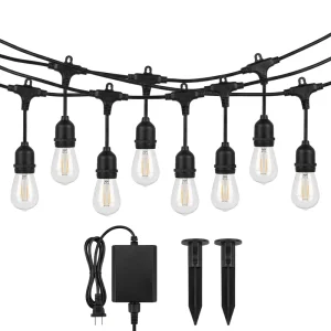 Solar LED 5M S14 E27 Street Garland String Lights Outdoor Waterproof Remote Control Garden Wedding Patio Decor Bulb Fairy Lights