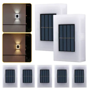 Solar LED 6W Warm White Outdoor Wall Lamp for Street Garden Balcony Courtyard & Fence Decorative Lighting